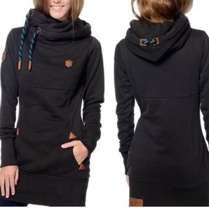 Black Naketano long line hoodie size M